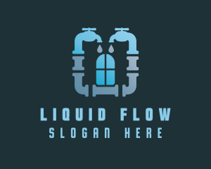 Blue Pipe Plumbing logo design