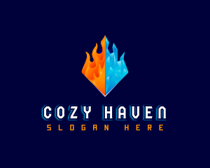 HVAC Fire Ice logo design