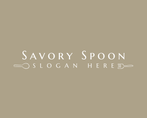 Spoon Fork Restaurant Utensils logo design