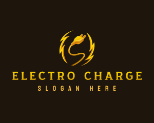 Electric Lightning plug logo design