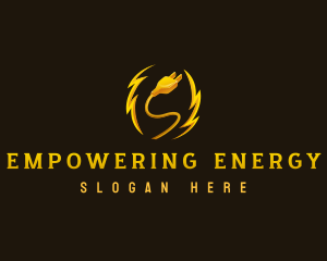 Electric Lightning plug logo design