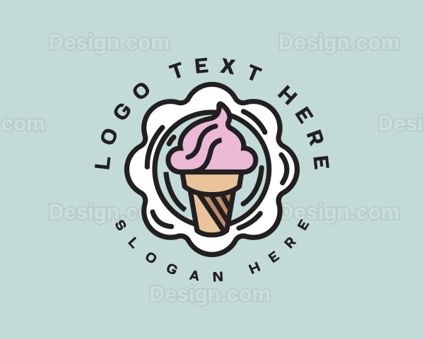 Gelato Ice Cream Dessert Logo