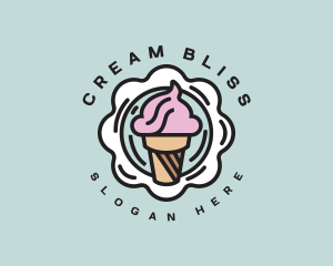 Gelato Ice Cream Dessert logo design