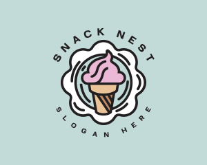 Gelato Ice Cream Dessert logo design