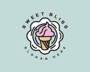 Gelato Ice Cream Dessert logo design