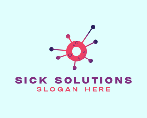 Virus Disease Bacteria logo design