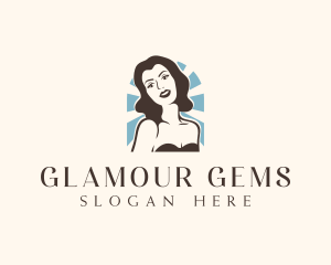 Pinup Woman Model logo design