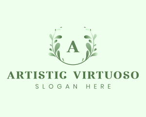 Natural Leaf Eco Wreath logo design