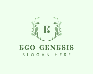 Natural Leaf Eco Wreath logo design