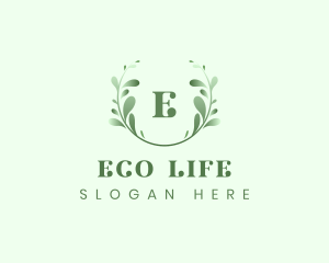 Natural Leaf Eco Wreath logo design