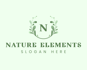 Natural Leaf Eco Wreath logo design