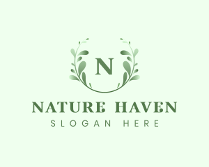 Natural Leaf Eco Wreath logo design