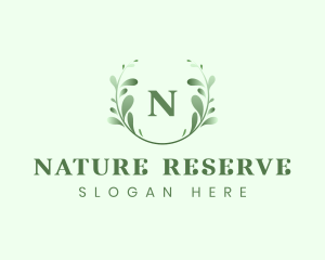 Natural Leaf Eco Wreath logo design