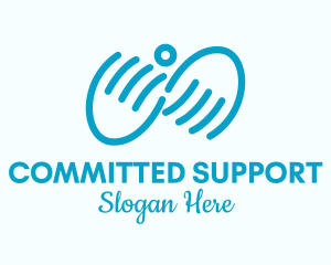 Blue Hand Support logo design