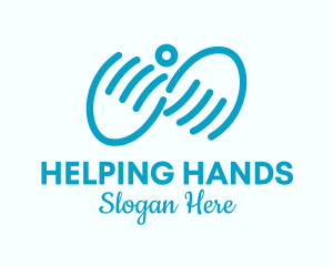 Blue Hand Support logo design