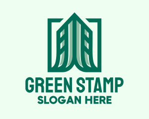 Green Skyscraper Badge logo design