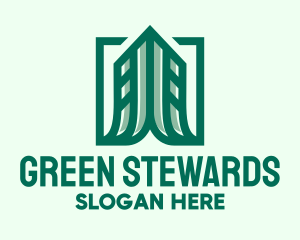 Green Skyscraper Badge logo design