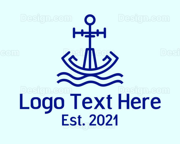 Minimalist Anchor Wave Logo