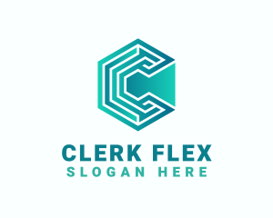 Hexagon Company Letter C logo design