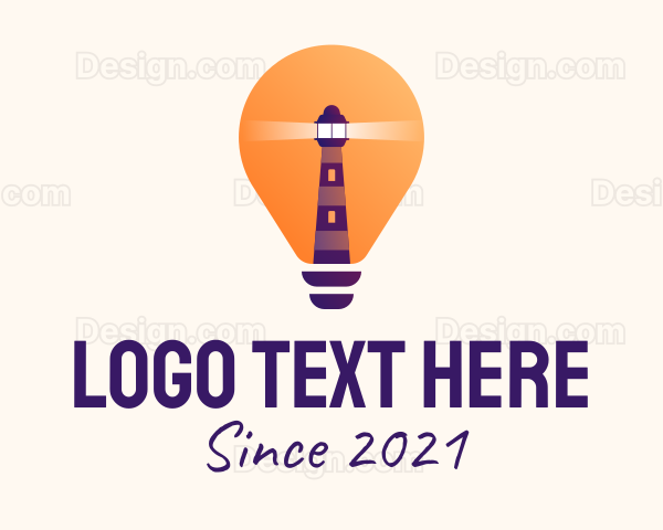 Lighthouse Light Bulb Logo