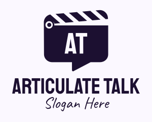 Movie Clapboard Chat Lettermark logo design