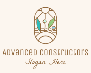 Organic Farm Stained Glass logo design