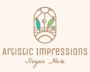 Organic Farm Stained Glass logo design