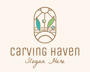 Organic Farm Stained Glass logo design