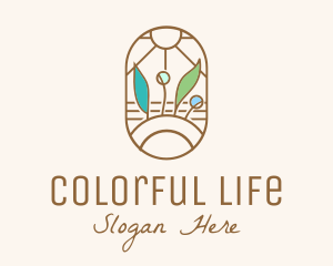 Organic Farm Stained Glass logo design