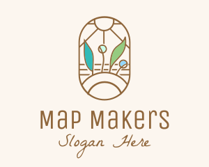 Organic Farm Stained Glass logo design