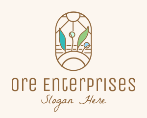 Organic Farm Stained Glass logo design