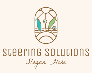 Organic Farm Stained Glass logo design