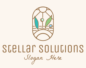 Organic Farm Stained Glass logo design