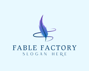 Quill Pen Feather logo design