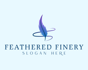 Quill Pen Feather logo design