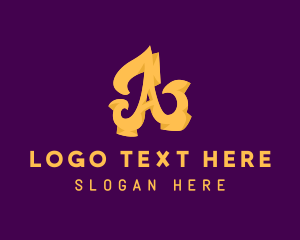 Golden Elegant Letter A logo