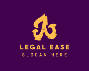 Golden Elegant Letter A Logo
