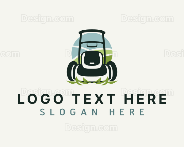 Landscaping Lawn Mower Logo