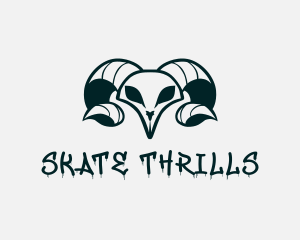 Punk Ram Skull logo design