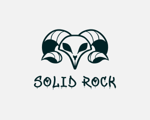 Punk Ram Skull logo design