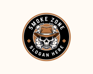 Skull Smoke Cowboy logo design