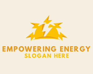 Sun Lightning Bolt logo design