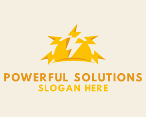 Sun Lightning Bolt logo design