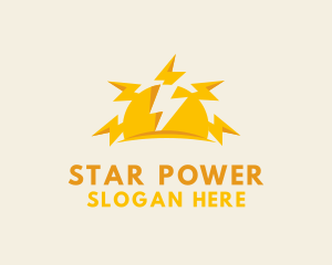 Sun Lightning Bolt logo design