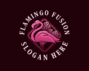 Flamingo Tropical Bird logo