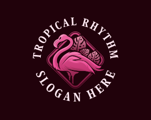 Flamingo Tropical Bird logo