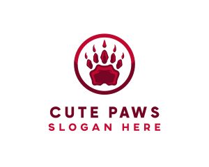 Wild Animal Paw logo design