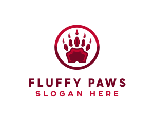 Wild Animal Paw logo design