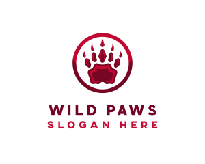 Wild Animal Paw logo design