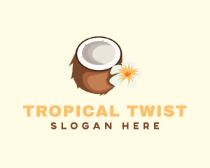 Tropical Coconut Fruit logo design